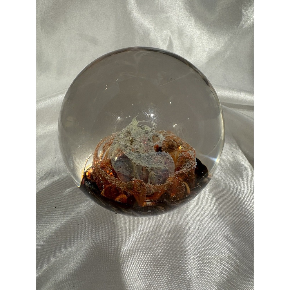 Vintage 1988 Selkirk Scotland Festival Art Glass Paperweight Autumn Breeze Sign